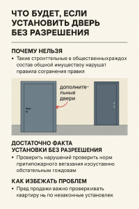 Самовольная установка двери на площадке: чем грозит и как избежать проблем